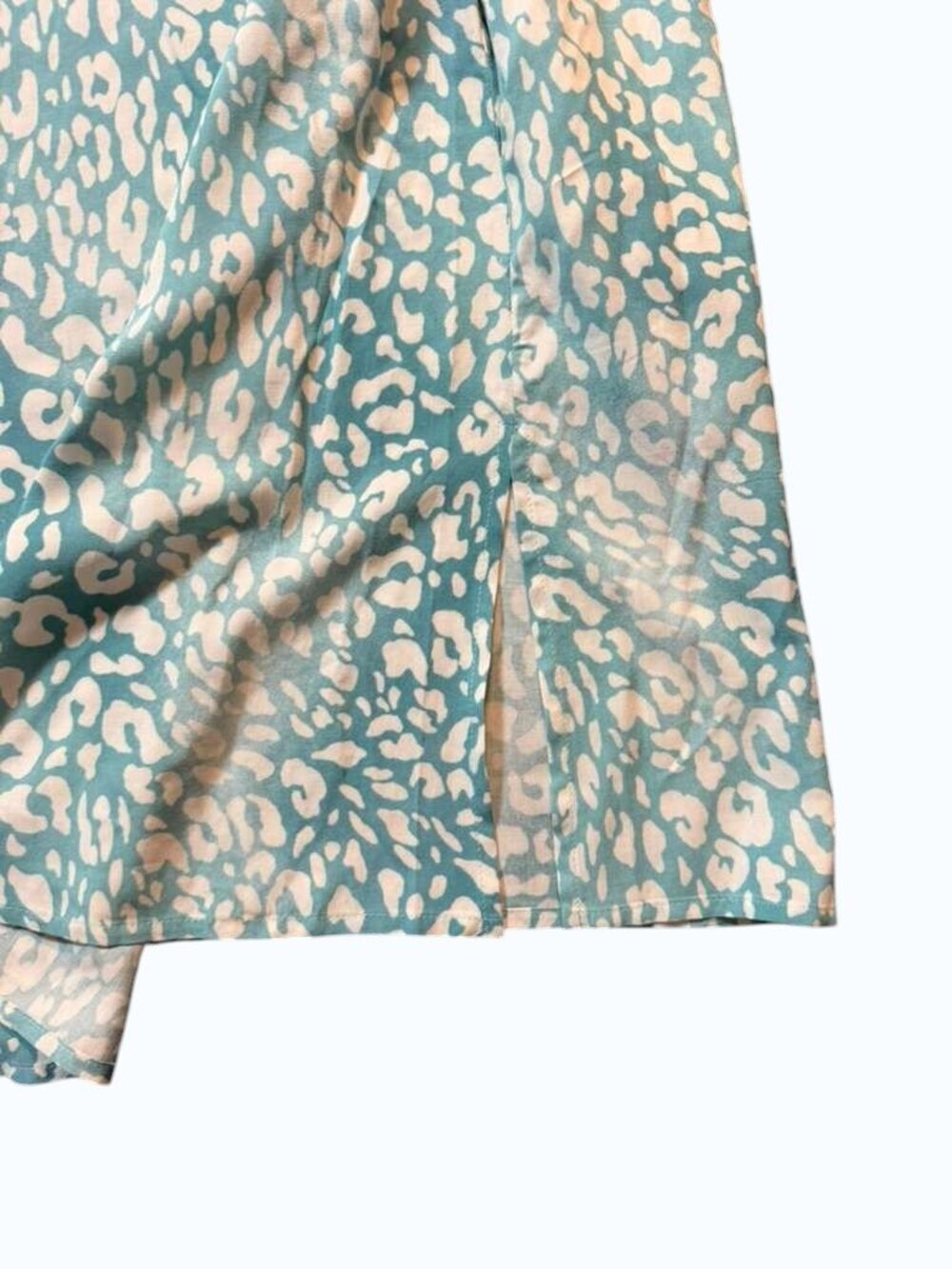 Notori Women's Tunic Dress Size L Blue White Animal Print 100% Rayon Casual - Picture 9 of 9